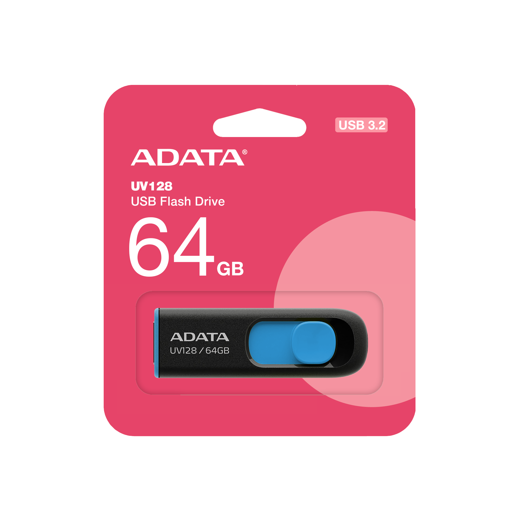 ADATA UV128 Pendrive (64GB | USB 3.2 | Read up to 100MB/s | Compact Size | Thumb Swipe)