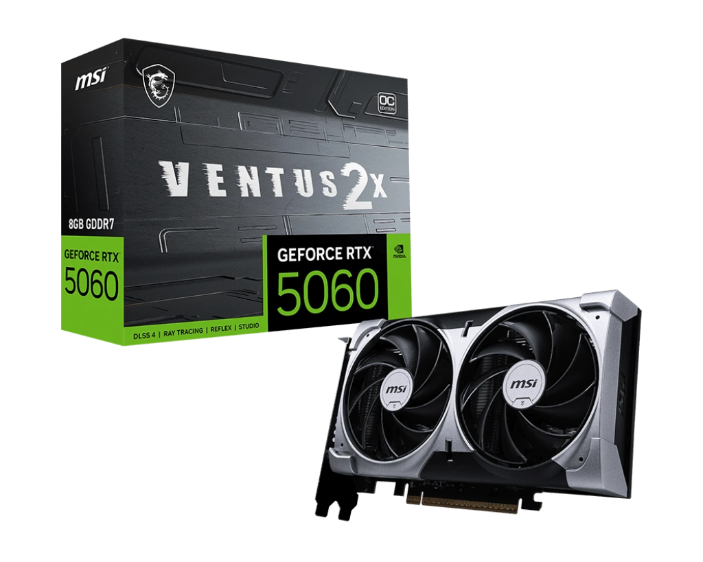 MSI RTX 5060 8G Ventus 2X OC (8GB GDDR7 | 128-bit | 2535 MHz Core Clocks | Dual FAN)