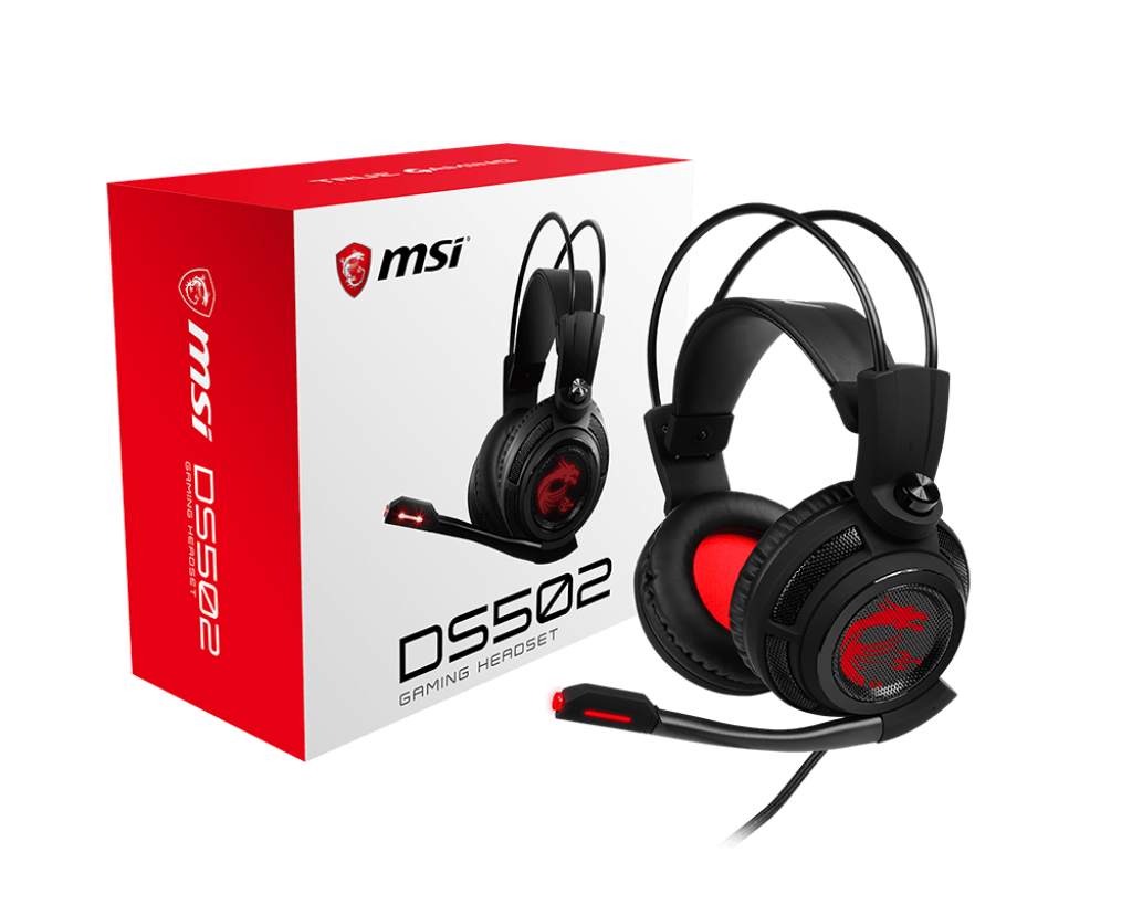 MSI DS502 (Wired | USB Jack | 40mm Driver | Adjustable Microphone | Adjustable Headband | LED Light | HD 7.1 Surround Sound)