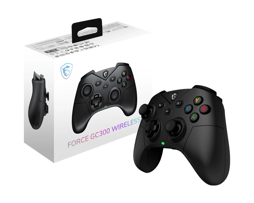 MSI Force GC300W (Wireless, Dual Vibration Motors, Durable Switch, D-Pad Cover, Hall-effect triggers, USB)