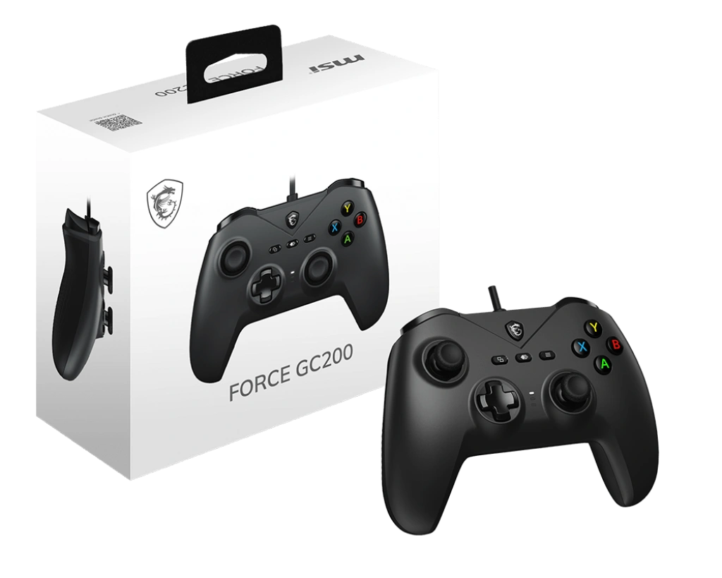 MSI Force GC200 (Wired, Dual Vibration Motors, Durable Switch, D-Pad Cover, Hall-effect triggers, USB)