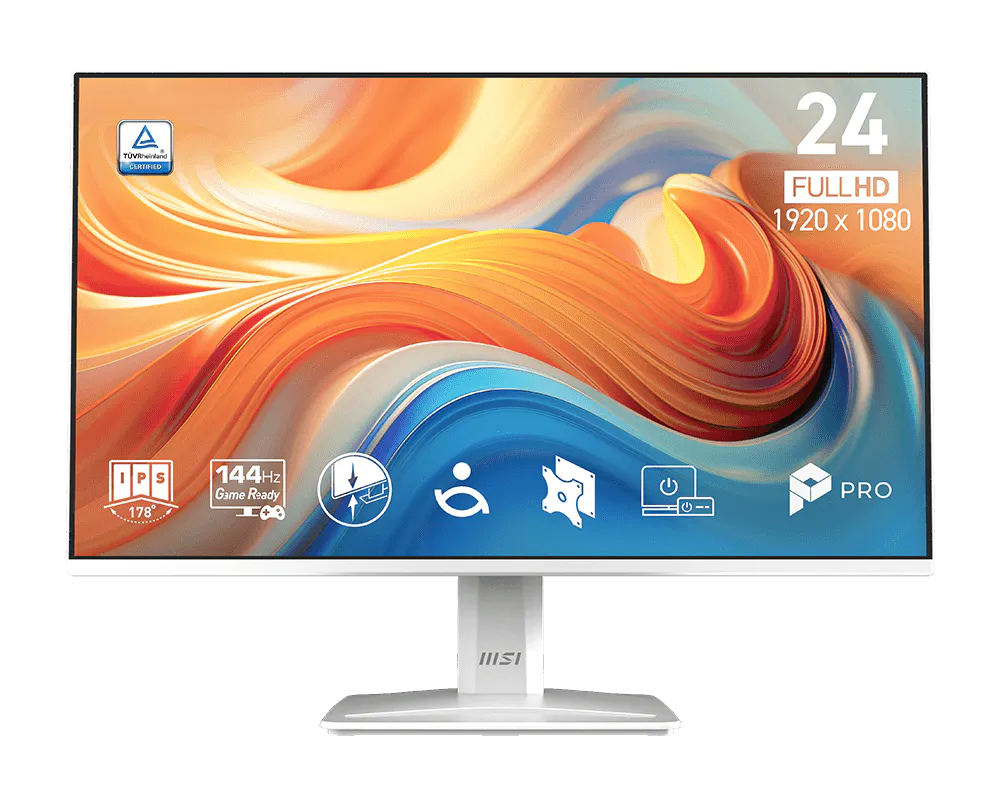 MSI PRO MP243W E14 24” FHD IPS 144Hz Monitor, 1ms, HDR, Adaptive-Sync, HDMI/DP