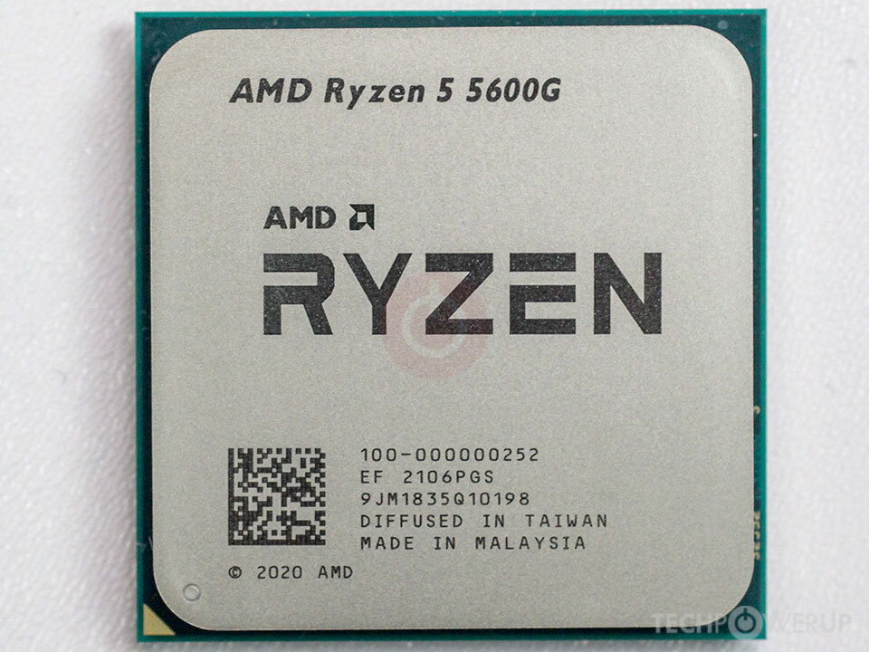 AMD CPU Ryzen 5 5600G Tray Pack [3.60~4.40 GHz, 6 Cores, 12 Threads, 16MB L3 Cache, 3MB L2 Cache, 7nm, Zen 3, AM4, Support DDR4, Radeon Graphis]