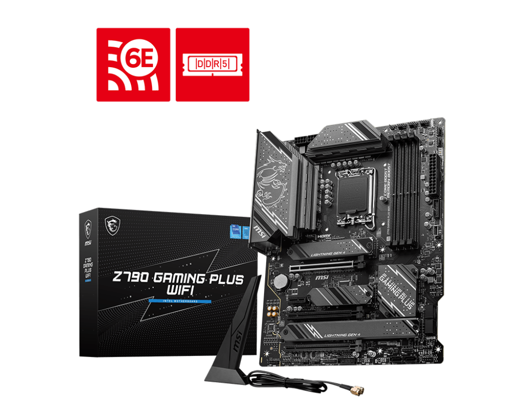 MSI Z790 Gaming Plus Wi-Fi DDR5 (ATX | Support 12th, 13th & 14th Gen Intel Processor | DDR5 RAM | Gen4 M.2 | 2.5G LAN | Wi-Fi 6E | USB-C)