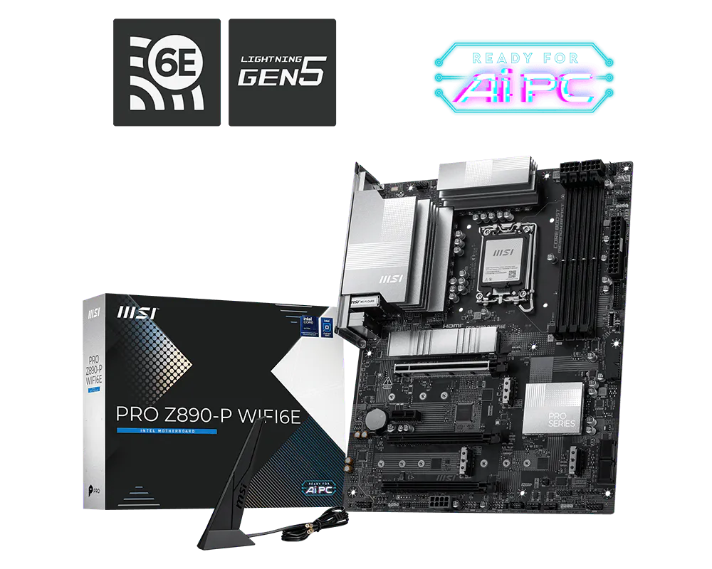 MSI PRO Z890-S WIFI 6E (ATX | Intel Ultra Series-2 Processor | DDR5 | Gen5 SSD | USB-C | Wi-Fi