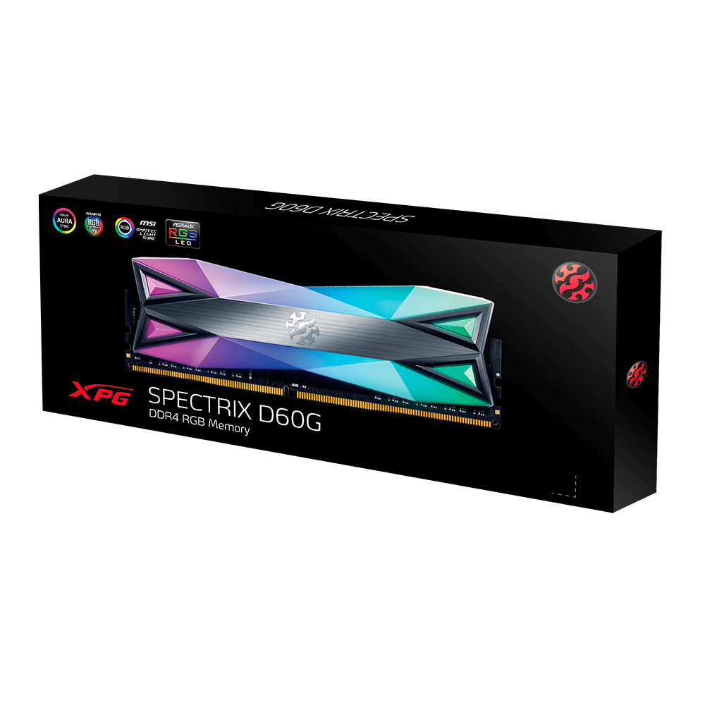 XPG Spectrix D60G 8GB (ARGB Light | Heatsink | 3600MHz | Supports Intel® XMP 2.0 Overclocking)
