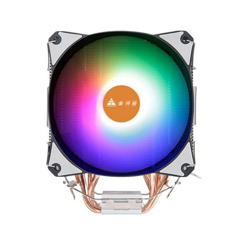 GOLDEN FIELD Y004 Air Cooler (90mm RGB FAN | 4 Copper Heatsink Pipes | For Intel & AMD)