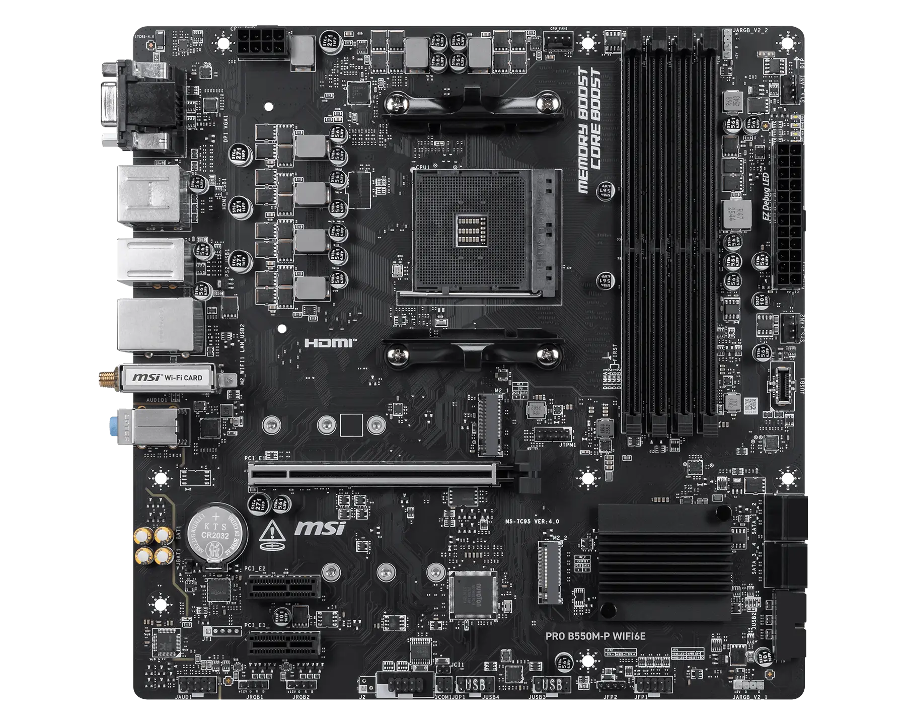 MSI PRO B550M-P WIFI6E DDR4 (mATX | Support AMD Ryzen AM4 Series Processor | DDR4 | Gen 4 M.2 | Wi-Fi 6E & BT)