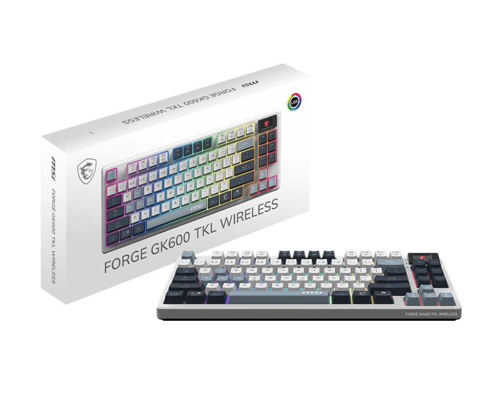 MSI Forge GK600 TKL SKY  (Mechanical Linear, Anti-Ghosting Keys,RGB, 50M+ Key Stroke Life, 1