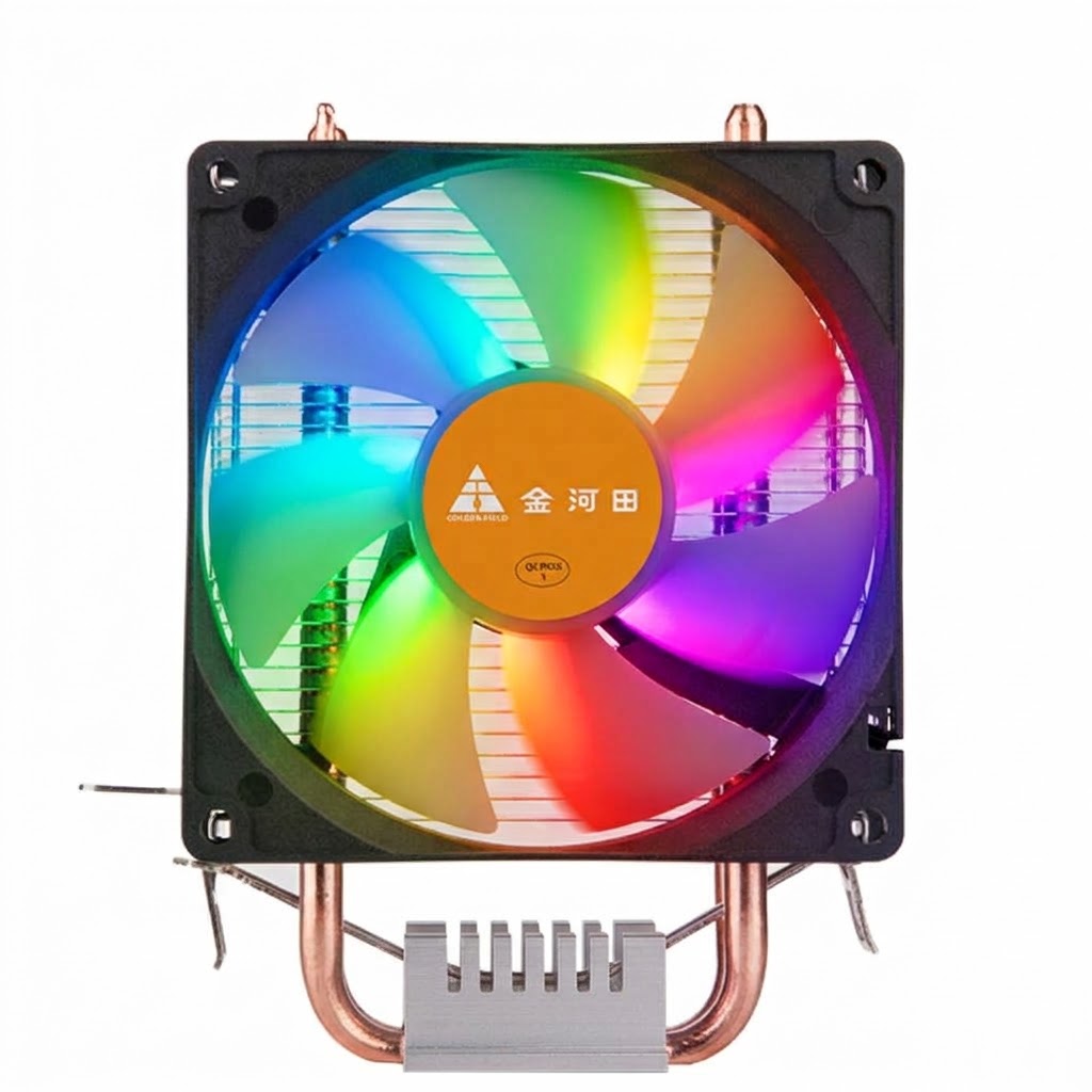 GOLDEN FIELD Y004 Air Cooler (90mm RGB FAN | 4 Copper Heatsink Pipes | For Intel & AMD)