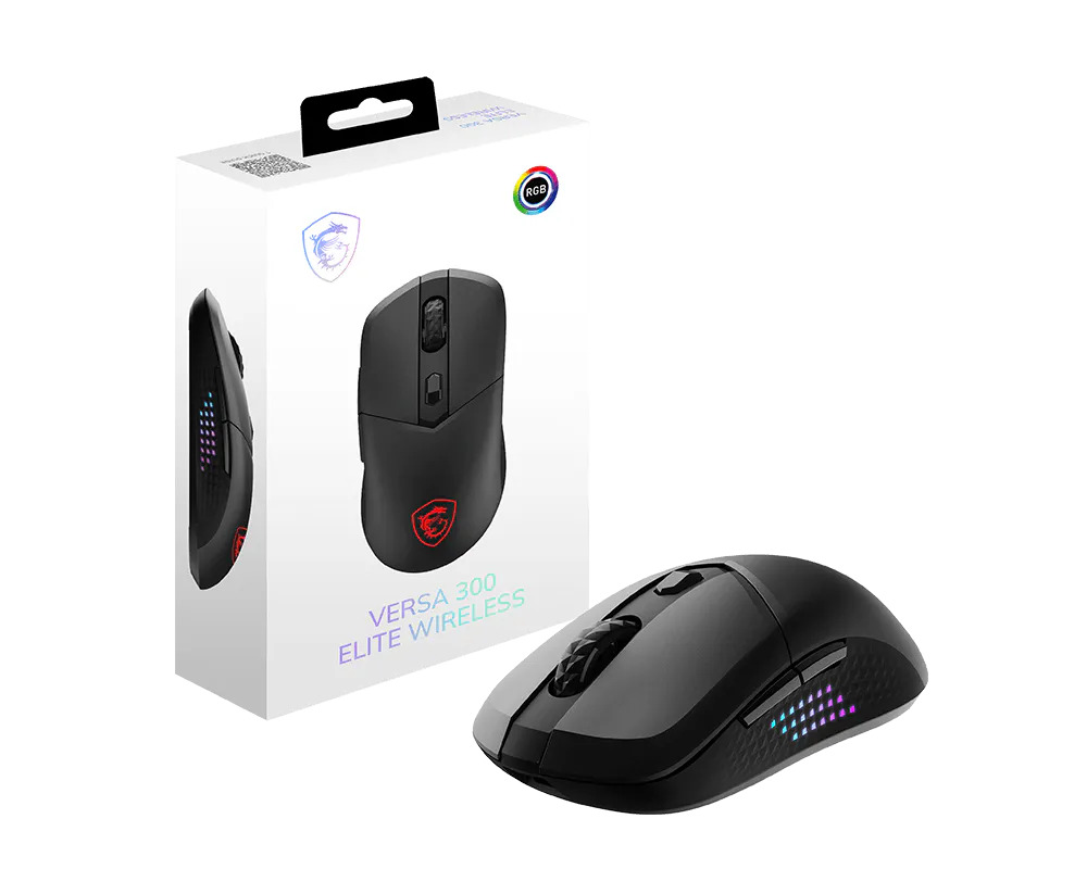MSI VERSA 300 Elite Wireless (26000 DPI |1000 Hz /1 ms | RGB Light | 60M Clicks, Bluetooth, Wireless, Up to 200 hours) MSI VERSA 300 Elite Wireless (26000 DPI |1000 Hz /1 ms | RGB Light | 60M Clicks, Bluetooth, Wireless, Up to 200 hours)
