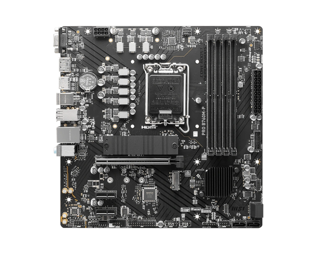 MSI PRO B760M-P DDR4 (Micro-ATX | Support 14th, 13th & 12th Gen Intel Processor | 4 RAM Slot | 2x M.2 SSD)