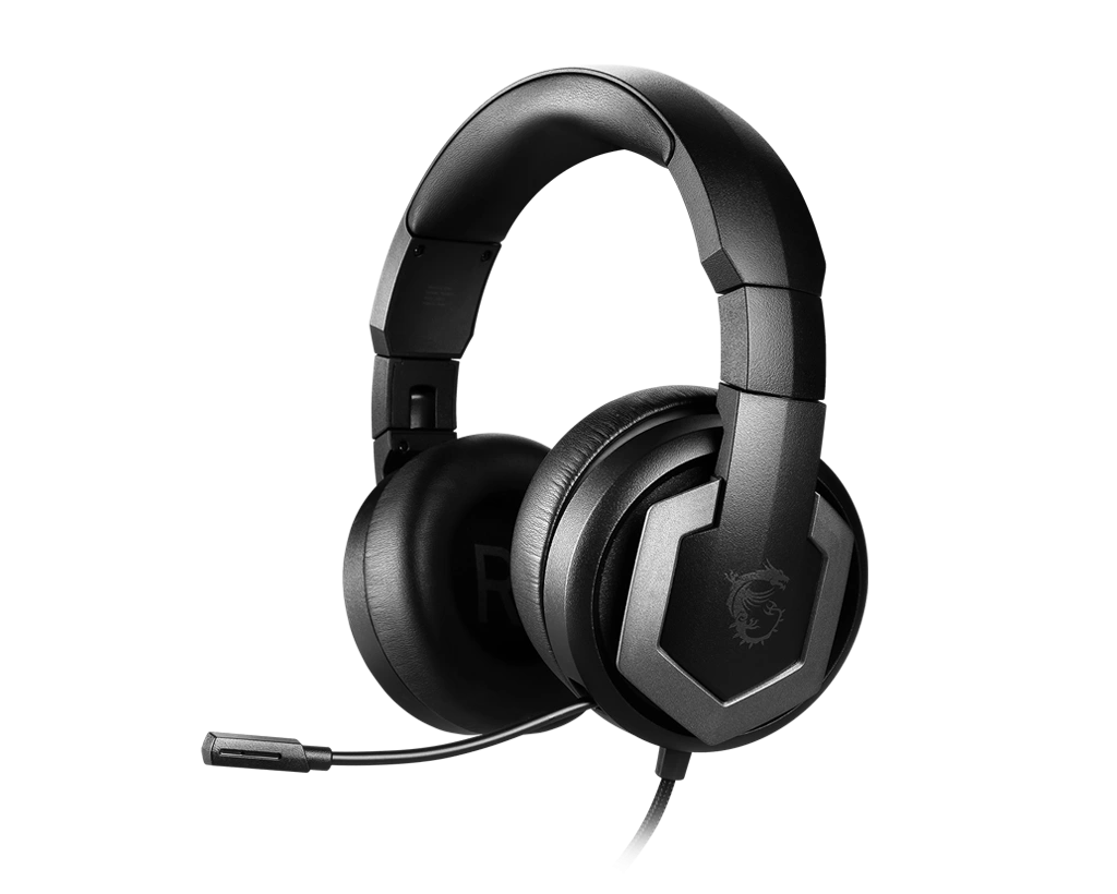 MSI IMMERSE GH61 (Wired | 3.5mm Audio Jack & USB | 40mm Driver | Unidirectional Microphone | Adjustable Headband | Foldable Design | HD 7.1 Surround S